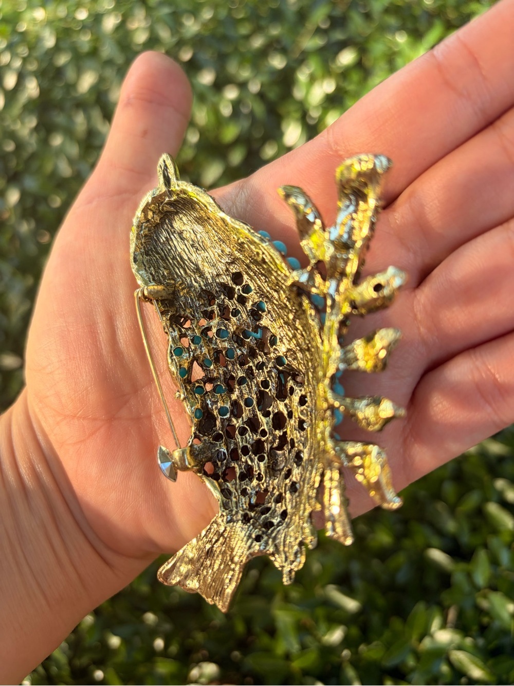 Large Brooch Turquoise Crystal Bird Brooch Multicolor Pin - Picture 4 of 8
